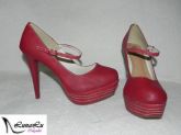 Peep Toe Meia Pata Vermelho
